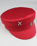 Women Rhinestone Fashion Satin Navy Hat