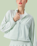 Spring Summer Sun Protection Quick Drying Fitness Sports Long Sleeve Coat Yellow Pink Green White Black S-XL
