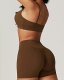 Women Sling Bra Pants Quick Drying Running Yoga Two-piece Sets S-XL
