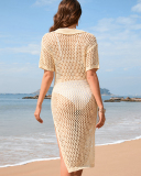 Long Dress Loose Solid Color Holiday Pullover Fashionable Women'S Dress