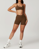 Women Sling Bra Pants Quick Drying Running Yoga Two-piece Sets S-XL