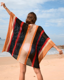 Women'S Patchwork Hollow Beach Skirt Loose Large Size Bikini Cover-Up For Women