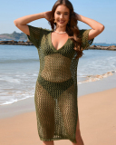 Long Dress Loose Solid Color Holiday Pullover Fashionable Women'S Dress
