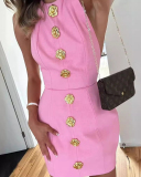 Open Back Cute Girl Sweety Party Mini Dress S-L