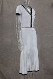 White Elegant Women Two Piece Skirt Set S-3XL