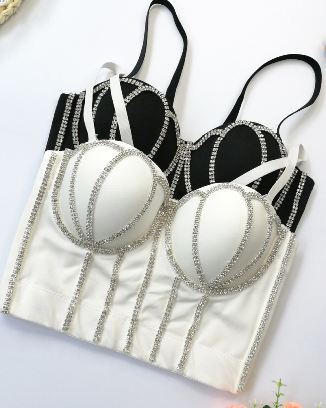 Women Lace Bustier Corset Push Up Back Strapless Sticky Sexy Club Bra