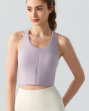 Wholesale Women Zipper Front I Back Sports Fitness Vest S-XL