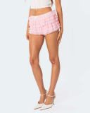 Women Fashion Solid Color Multi-Layer Cake Stocked Lace Culottes Shorts White Blue Pink Black S-L