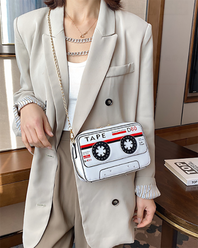 Tape Pu Crossbody Bag Versatile Chain Small Bag