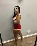 Colorblock Knitted Summer Two Piece Short Set S-XXL