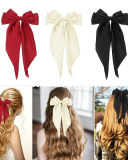 Women Bow Hairpin Satin Bow Hair Barrettes Hair Clips