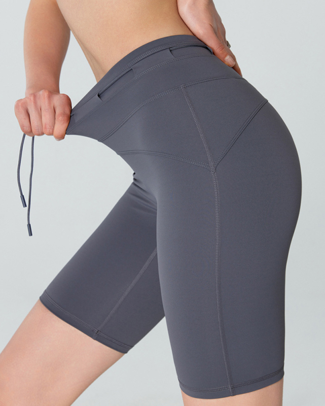 Hot Sale High Waist Drawstring Women Running Cycling Shorts S-XL