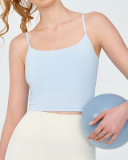 New Women Wholesale Solid Color Sling Running Fitness Sports Vest (With Pad) S-XL