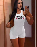 Sleeveless Women Sporty Solid Color Jumpsuit for Summer XS-XL