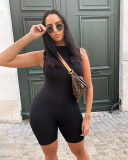 Round Neck Sleeveless Women Summer Sporty Jumpsuit XS-XXL