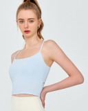 New Women Wholesale Solid Color Sling Running Fitness Sports Vest (With Pad) S-XL