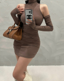 Sexy High Neck Girl Wholesale Sexy Mini Dress S-XL