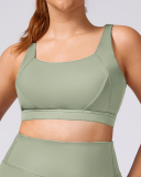 Women Sleeveless Solid Color Pilates Plus Size Sports Bra XL-3XL