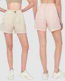Women Lined Sports Pockets Outdoor Running Shorts S-XL