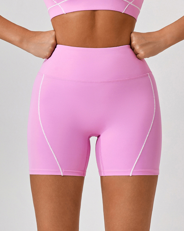 Women Colorblock Summer New High Waist Sports Shorts S-XL