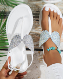 PVC Women Summer Flat Sandals With Bow Butterfly