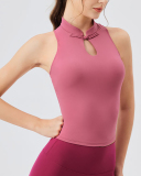 Women Stand Neck Sleeveless Running Sports Vest S-XL