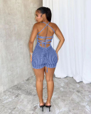 Knitted Women Open Back High Fashion Jumpsuit S-2XL