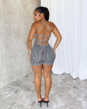 Knitted Women Open Back High Fashion Jumpsuit S-2XL