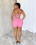 Knitted Women Open Back High Fashion Jumpsuit S-2XL