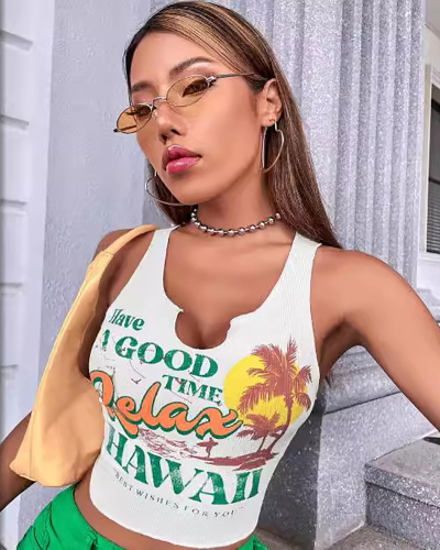 U-neck Women Summer Sleeveless Vest XS-3XL