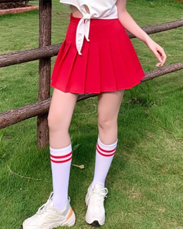 Women High Waist Pleated Skirts S-2XL