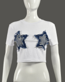 Short Sleeve Women Unqiue Style Short T Shirt S-L