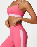Colorblock Women Fitness Sports Yoga Two-piece Sets S-L