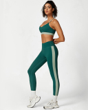 Colorblock Women Fitness Sports Yoga Two-piece Sets S-L