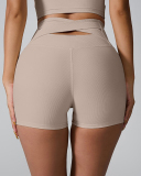 Women Summer Wrap Back High Waist Quick Drying Sports Shorts XS-XL