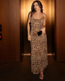 Leopard Printed Sleeveless Summer Long Dress S-L
