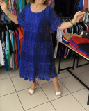 Plus Size Lace Short Sleeve Women Dress S-5XL