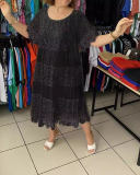 Plus Size Lace Short Sleeve Women Dress S-5XL
