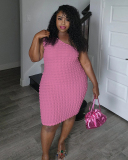 Single Shoulder Women Plus Size Summer Dress XL-5XL