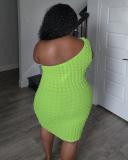 Single Shoulder Women Plus Size Summer Dress XL-5XL