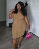 Single Shoulder Women Plus Size Summer Dress XL-5XL
