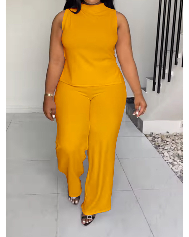 Plus Size Wholesale Women Fashion Two Piece Pant Set L-4XL