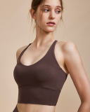 Women Sling V Neck Wrap Back Solid Color Fitness Running Yoga Vest S-L