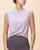 Women Wrap Waist Loose Sleeveless Slim Sports Active Wear Vest S-L