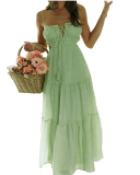 Women Hollow Out Summer Beach Long Dress XS-XXL