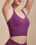 Women Sling V Neck Wrap Back Solid Color Fitness Running Yoga Vest S-L