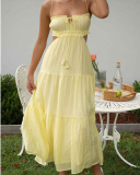 Women Hollow Out Summer Beach Long Dress XS-XXL