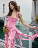 Sleeveless Irregular Women Long Dress S-L