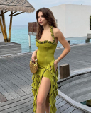 Sleeveless Irregular Women Long Dress S-L