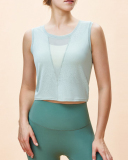Women Wrap Waist Loose Sleeveless Slim Sports Active Wear Vest S-L